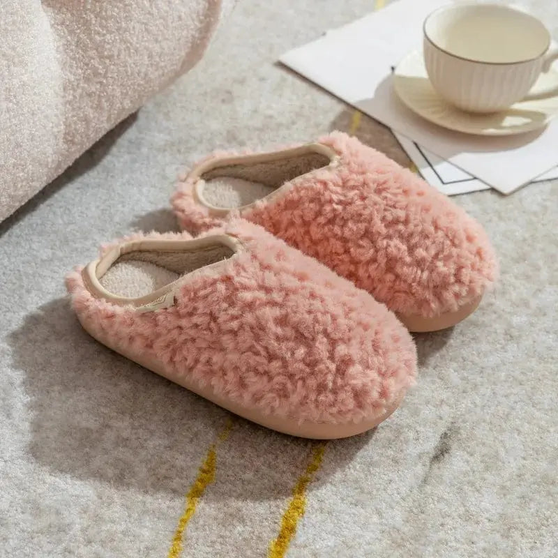 Chaussons fourrure japonais rose - Chaussly