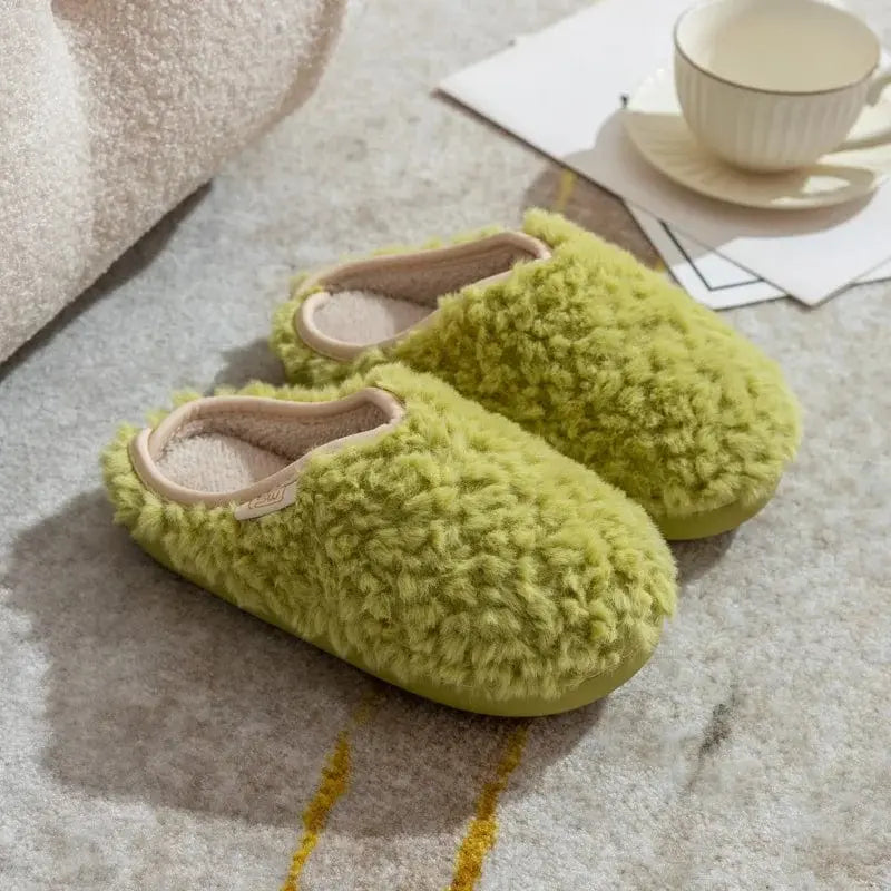 Chaussons fourrure japonais vert - Chaussly
