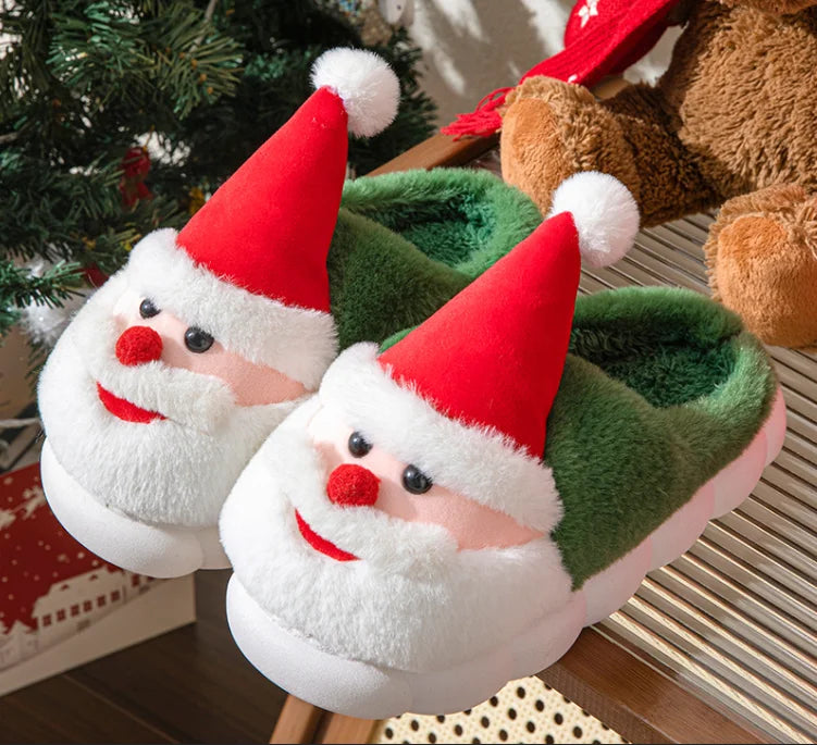 Chaussons Noël | Père Noël vert - Chaussly