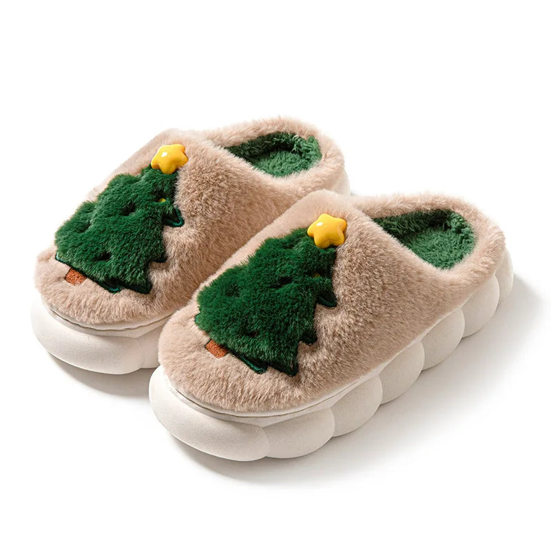 Chaussons Noël | Sapin beige - Chaussly