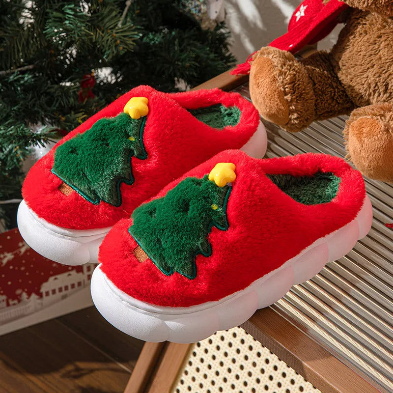 Chaussons Noël | Sapin rouge - Chaussly