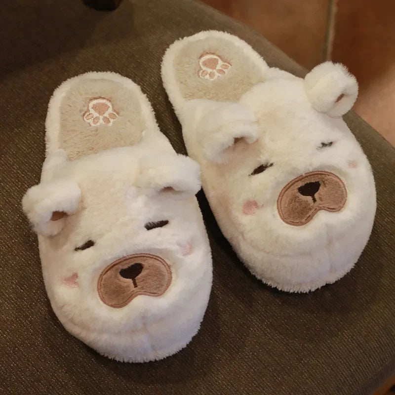 Chaussons animaux en peluche | Ours blanc - Chaussly
