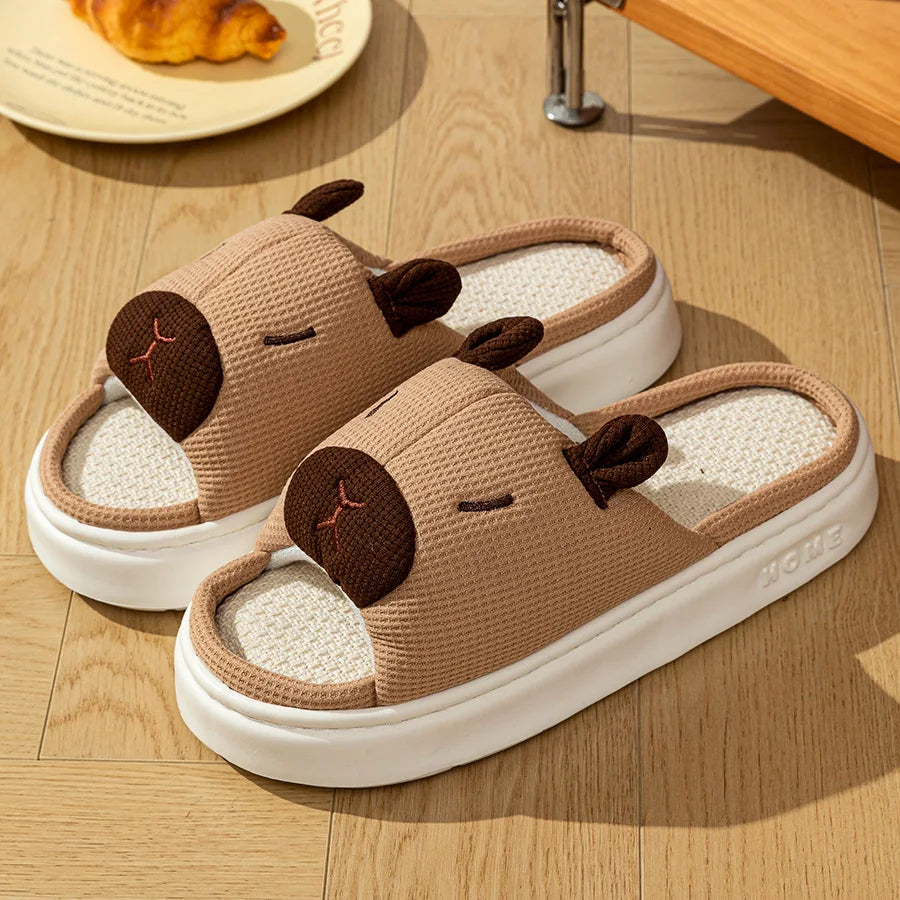 Claquettes animaux | Capybara en coton doux