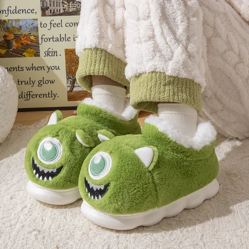 Chaussons rigolos adultes | Alien vert