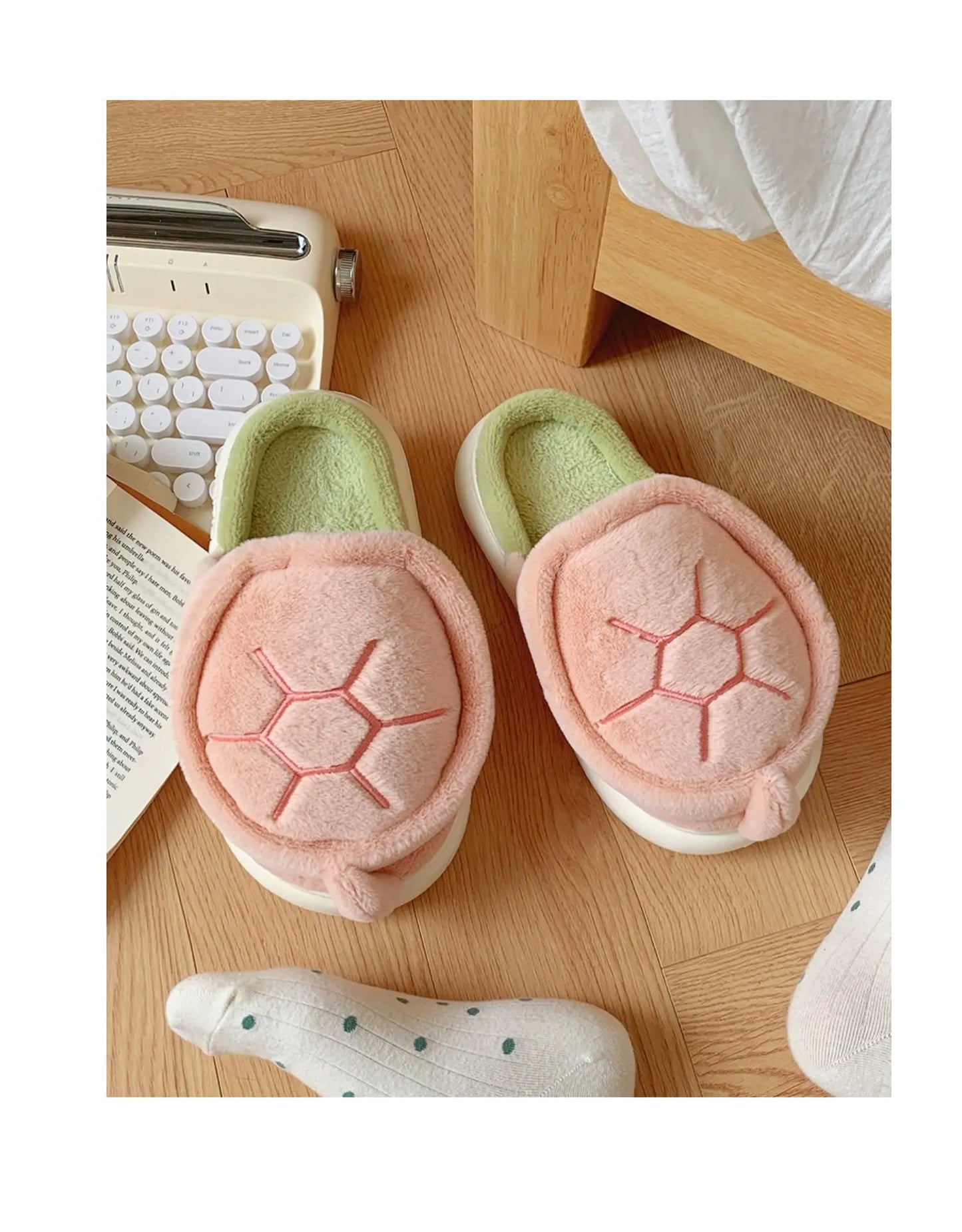 Chaussons animaux | Carapace de tortue rose
