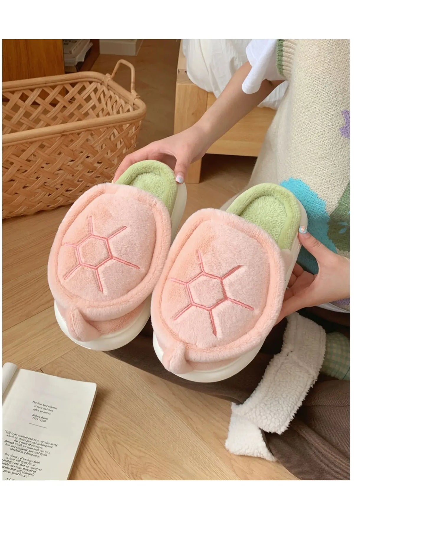 Chaussons animaux | Carapace de tortue rose