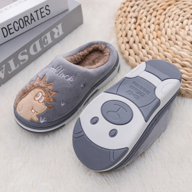 Chaussons mules garçon | Hérisson gris