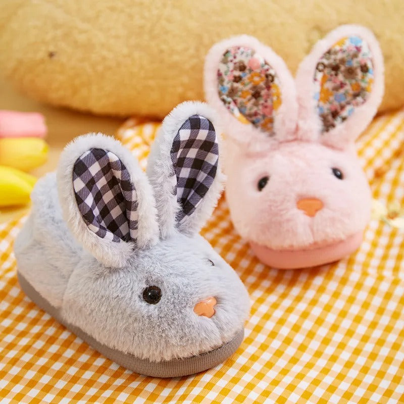 Chaussons animaux enfant | Lapin gris