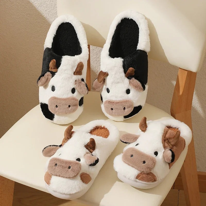 Chaussons animaux | Vache brune