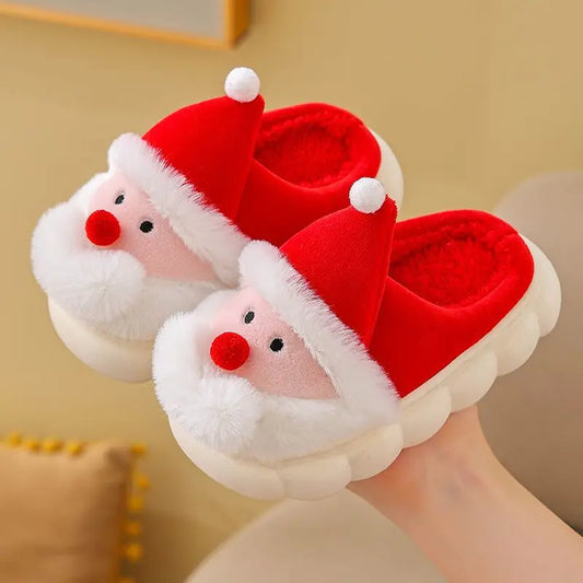 Chaussons rigolo | Père Noël rouge - Chaussly