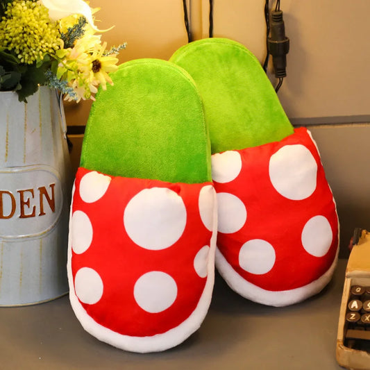 Chaussons rigolo animée | Champignon avec rangement