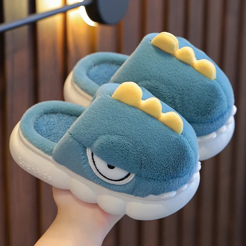 Chaussons rigolo enfant | Dinosaure bleu - Chaussly