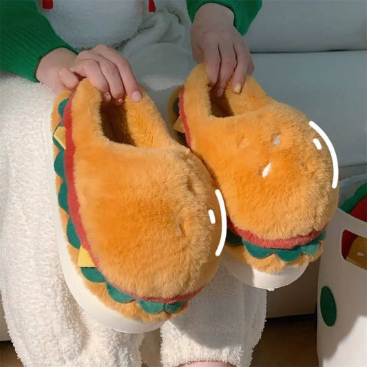 Chaussons rigolos adultes | Hamburger