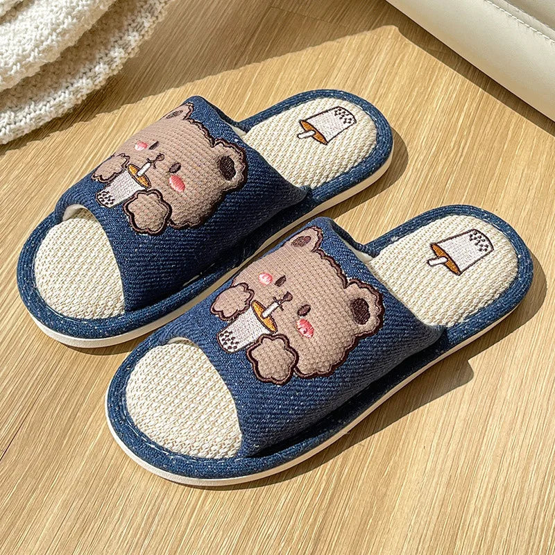 Claquettes animaux | Ours en coton doux