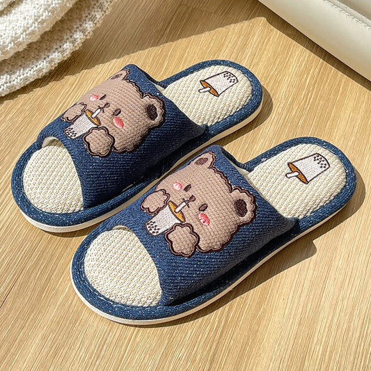 Claquettes animaux | Ours en coton doux