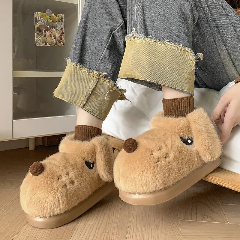 Chaussons animaux rigolos adultes | Chien grognon