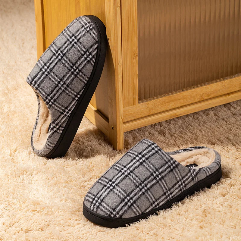 Chaussons homme | Tartan écossais gris - Chaussly