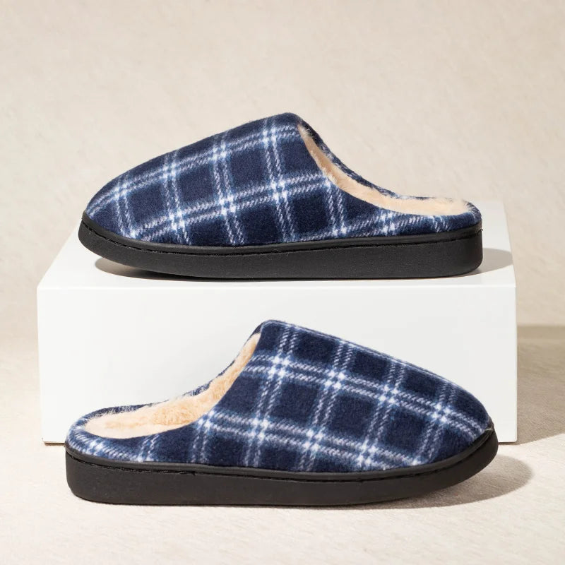 Chaussons homme | Tartan écossais bleu - Chaussly