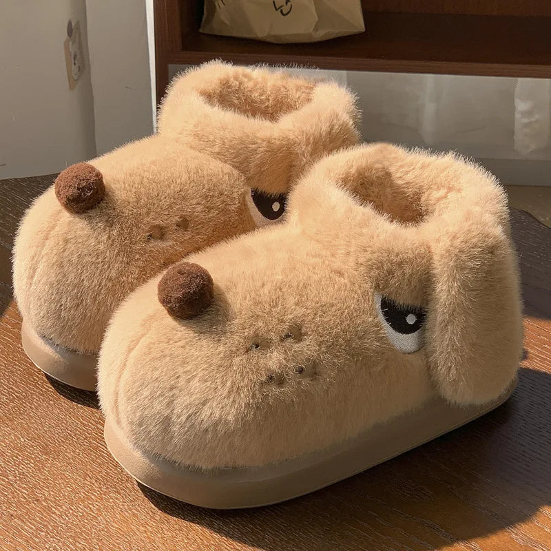 Chaussons animaux rigolos adultes | Chien grognon