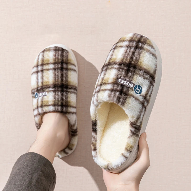 Chaussons en peluche homme | Café
