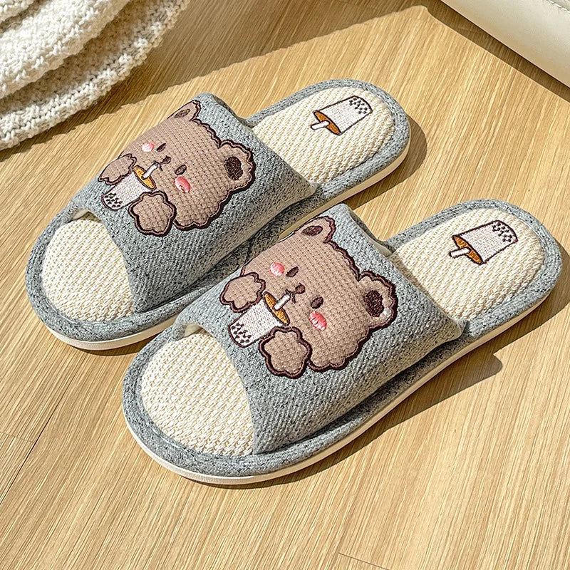Claquettes animaux | Ours en coton doux