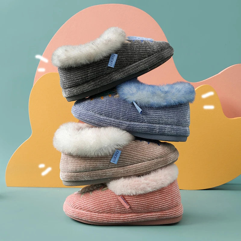 Chaussons fille en peluche | Licorne - Chaussly