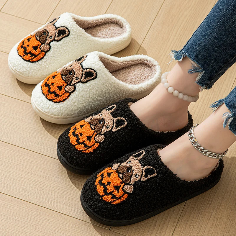 Chaussons mixtes | Chien-citrouille - Chaussly