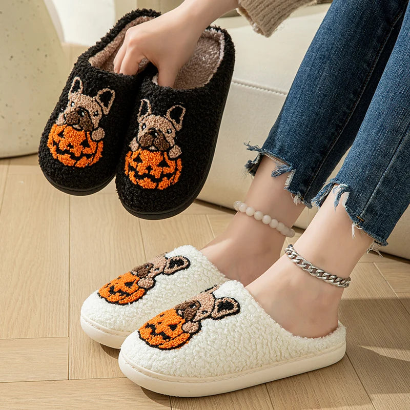 Chaussons mixtes | Chien-citrouille - Chaussly