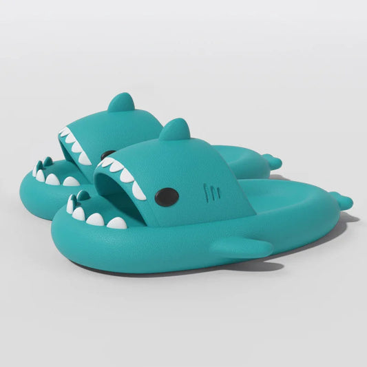 Claquettes mixtes antidérapantes | Requin cyan
