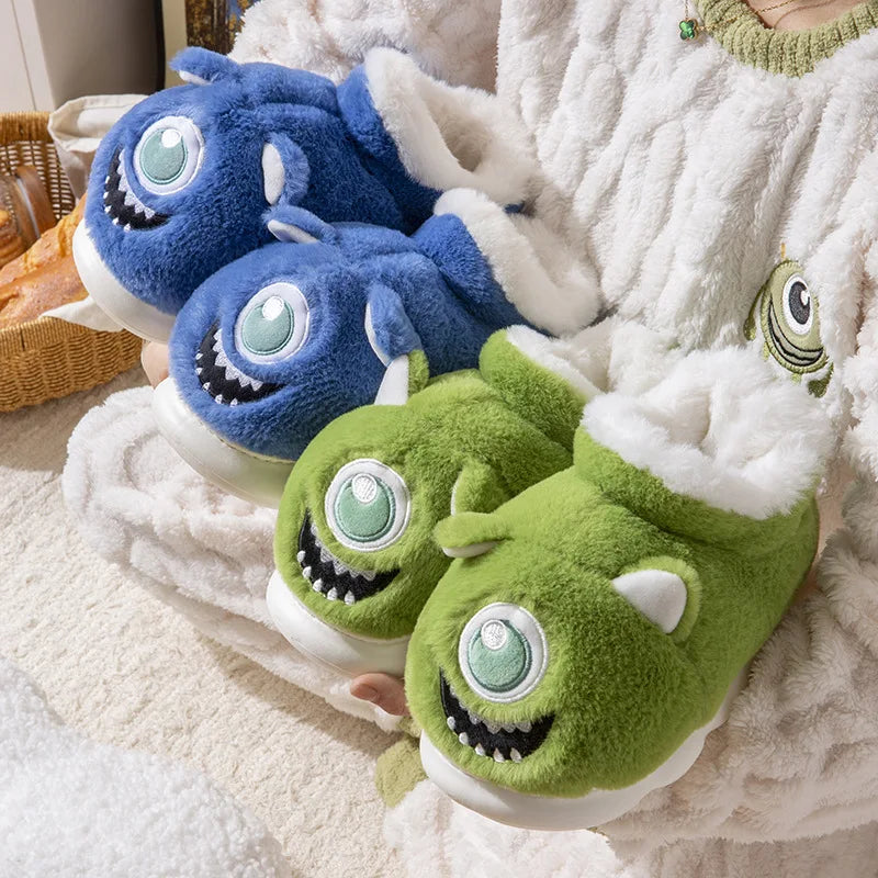 Chaussons rigolos adultes | Alien bleu