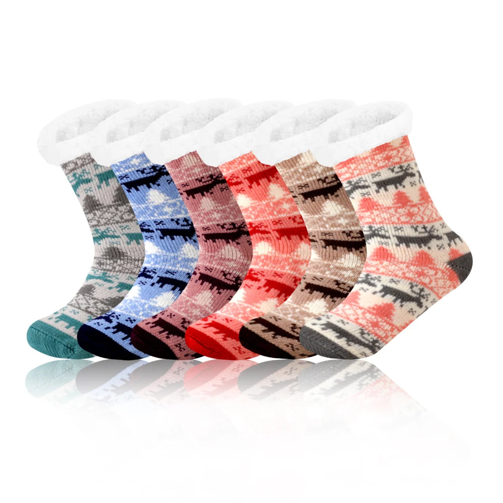 Chaussons chaussettes Noël en peluche - Chaussly