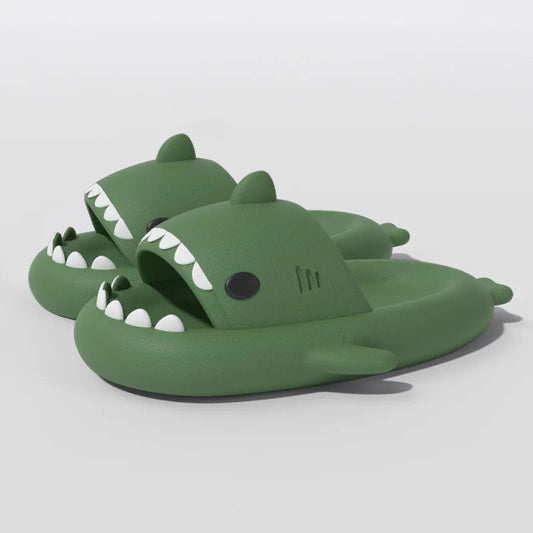 Claquettes mixtes antidérapantes | Requin vert