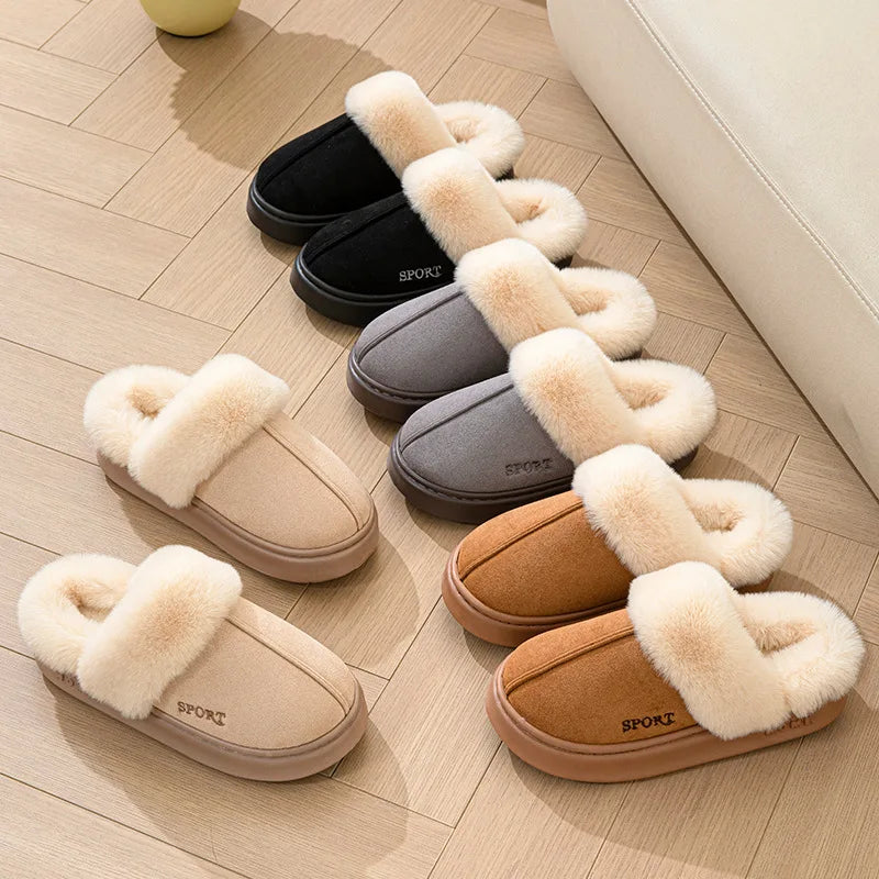 Chaussons en peluche mules pour femme - Chaussly
