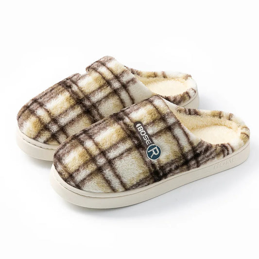 Chaussons en peluche homme | Café