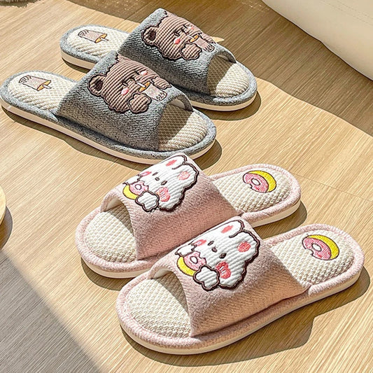 Claquettes animaux | Lapin en coton doux