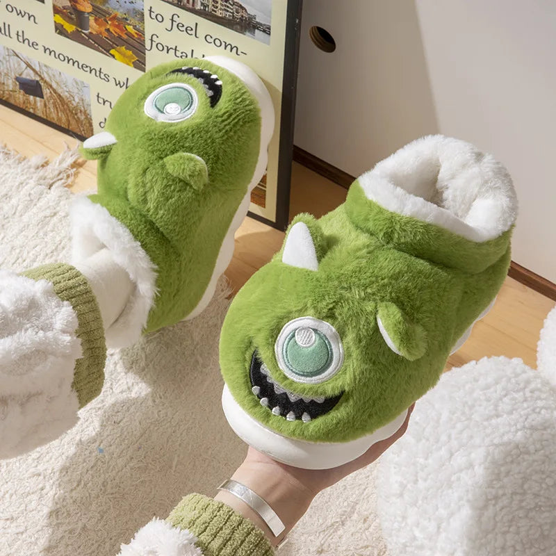 Chaussons rigolos adultes | Alien vert