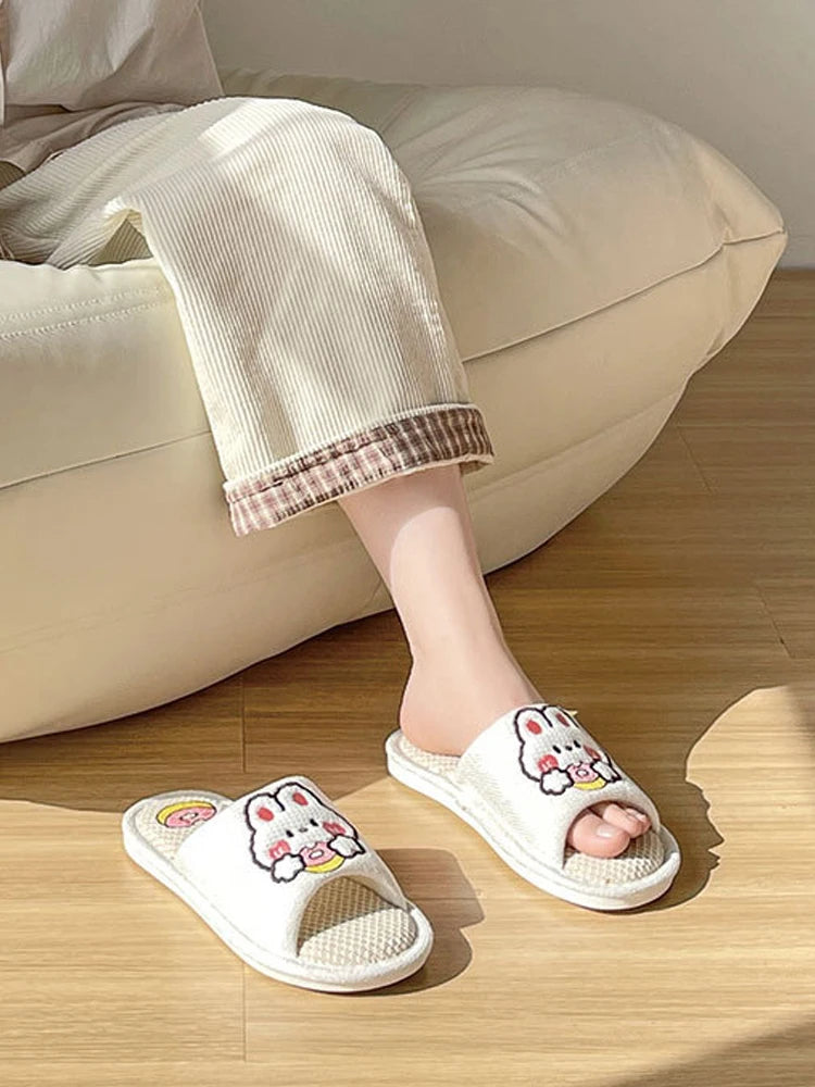 Claquettes animaux | Lapin en coton doux