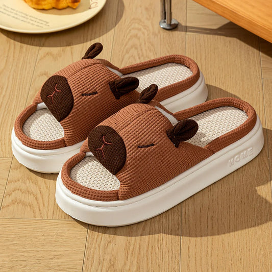 Claquettes animaux | Capybara en coton doux
