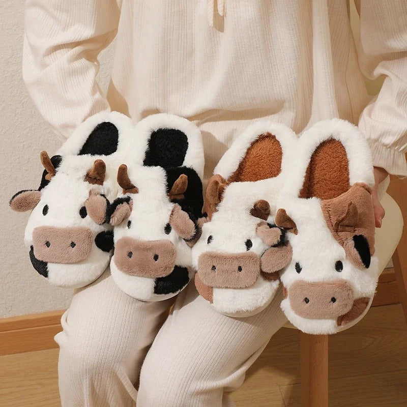 Chaussons animaux | Vache brune