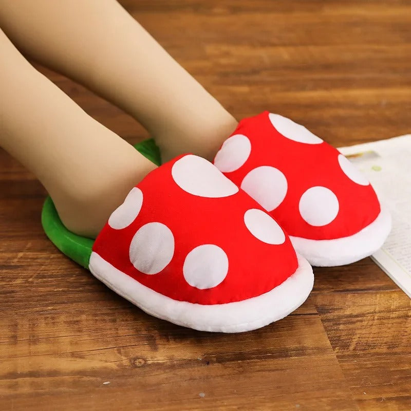 Chaussons rigolo animée | Champignon avec rangement