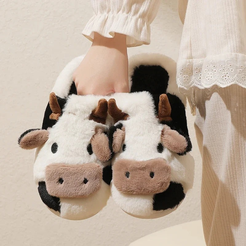 Chaussons animaux | Vache brune